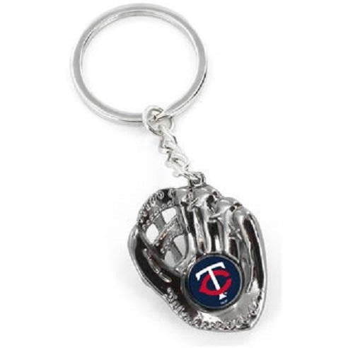 MLB Minnesota Twins Chrome Glove With Logo in Palm Key by AMINCO