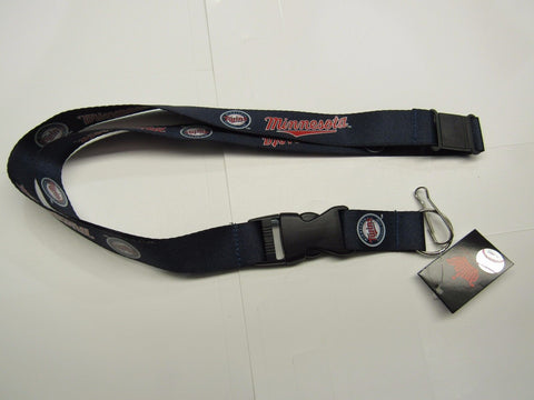 MLB Minnesota Twins Red & White Letters on Blue Lanyard Detachable Buckle 23" L 3/4" W by Aminco