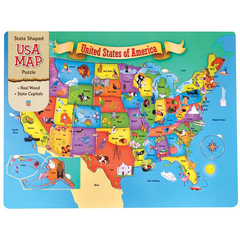 United States of America Map Wood Jigsaw Puzzle 48 pc Masterpieces Puzzle