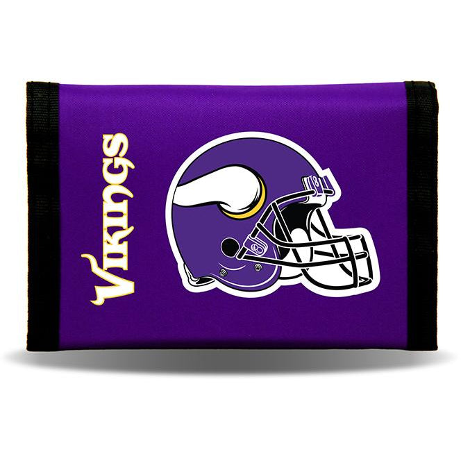 NFL Minnesota Vikings Tri-fold Nylon Wallet with Printed Helmet