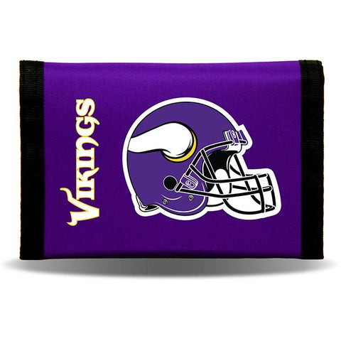 NFL Minnesota Vikings Tri-fold Nylon Wallet with Printed Helmet