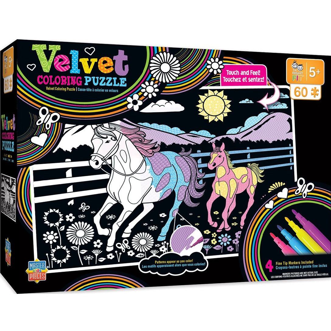 Masterpieces Velvet Coloring 60pc Puzzle Horses 11708