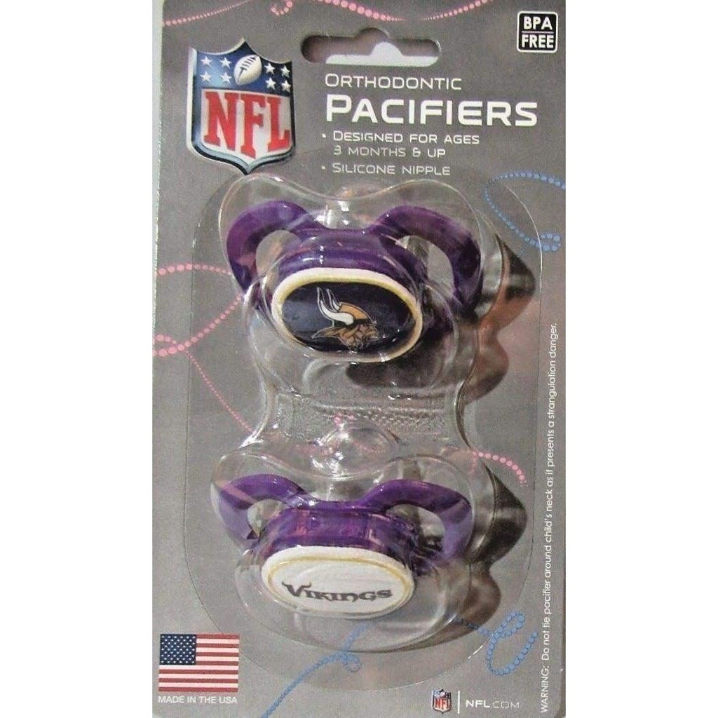 NFL Pacifiers Set of 2 Images Color Shield on Card by baby fanatic