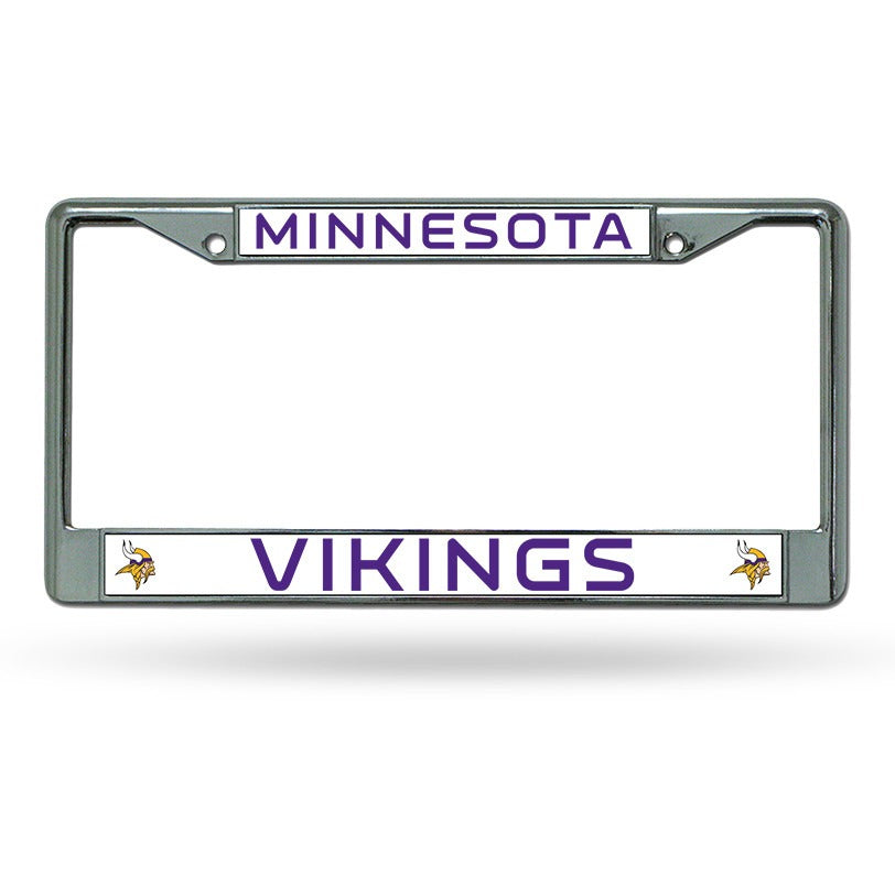 NFL Minnesota Vikings Chrome License Plate Frame Thin Letters