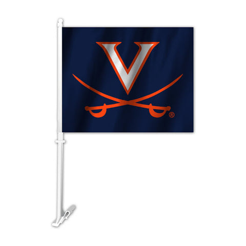 NCAA Virginia Cavaliers Logo on Blue Window Car Flag