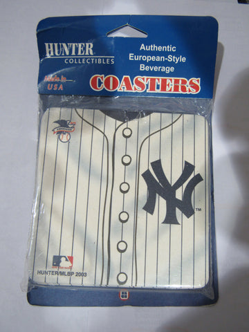 MLB New York Yankees Logo on Jersey Image Thick Paper Coasters 6 Pack