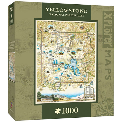 Yellowstone Map 1000 pc Jigsaw Puzzle by Masterpieces Puzzles Co
