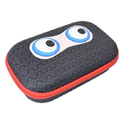 Zipit Beast Pencil /Storage Box Case Black Face Pink Eyes Red Zipper