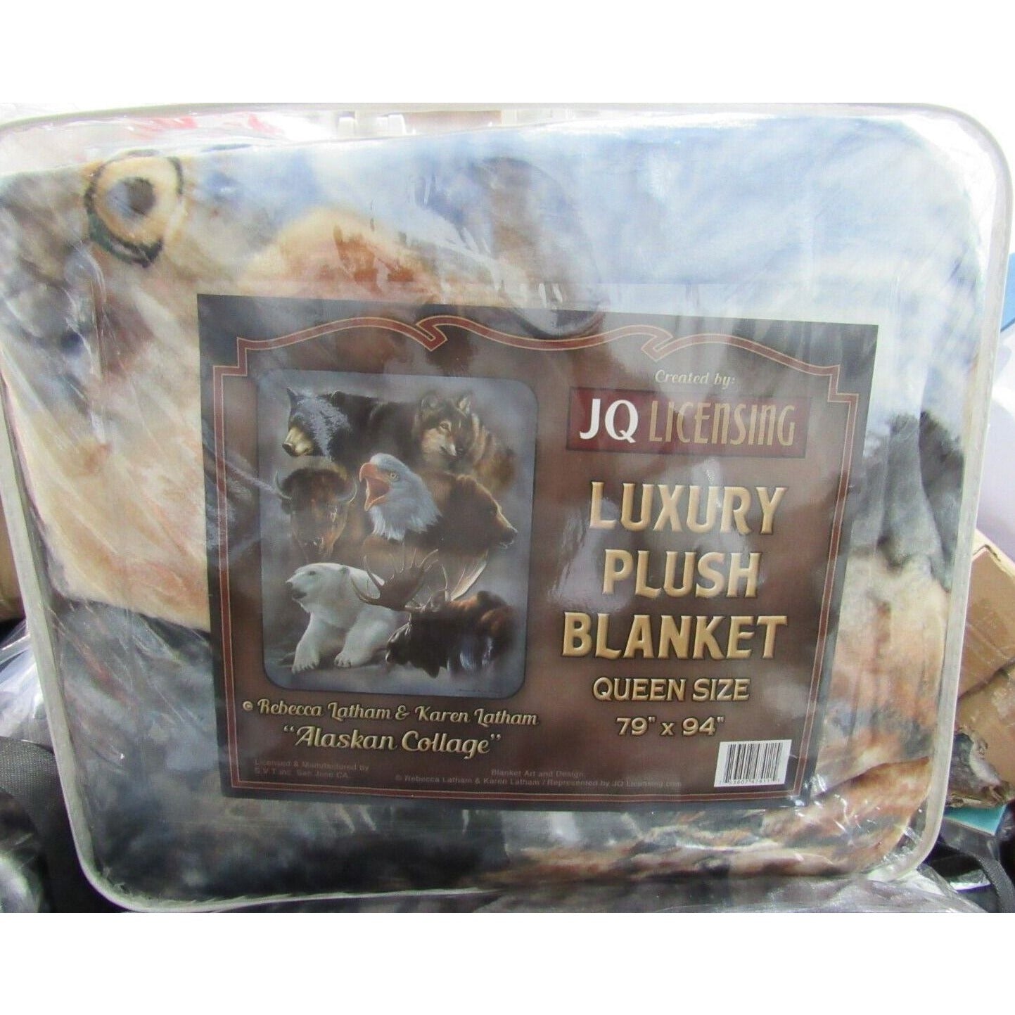 "ALASKA COLLAGE" Rebecca & Karen Latham Luxury Plush Blanket Queen