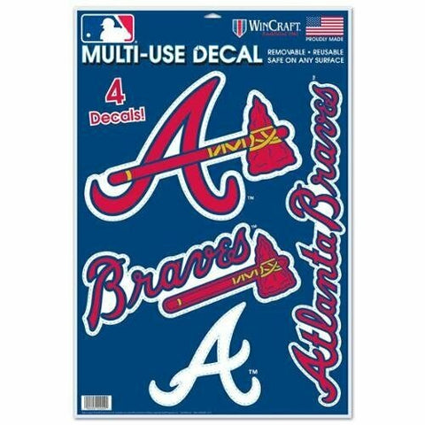 MLB Atlanta Braves 11" x 17" Ultra Decals/Multi-Use Decals 4ct Sheet WinCraft