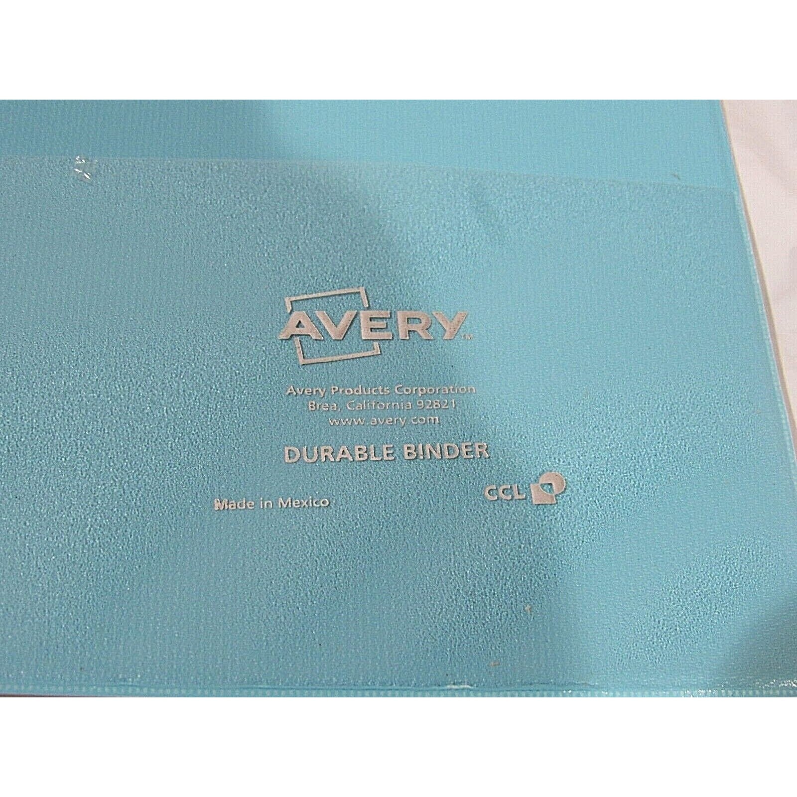 2 Avery White w/ Dots Durable View Binders w/Clear Cover 1" Round Rings 175 Pg