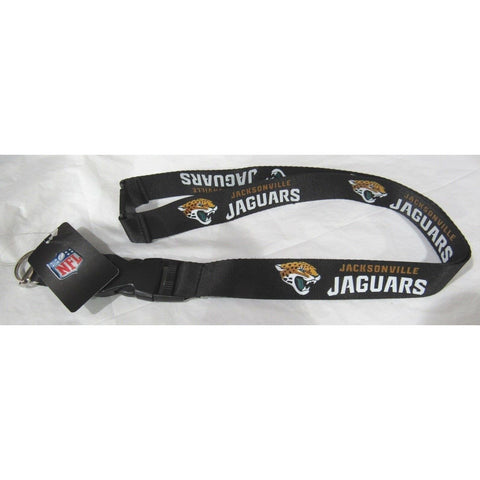 NFL Jacksonville Jaguars Black Lanyard Detachable Keyring 23"X3/4" Aminco