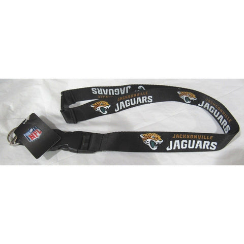 NFL Jacksonville Jaguars Black Lanyard Detachable Keyring 23"X3/4" Aminco