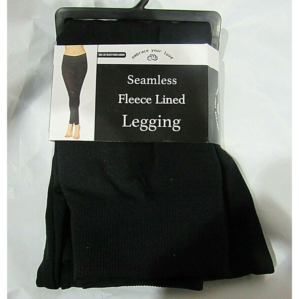 Embrace your Love Fleece Lined Seamless Leggings Black L/XL