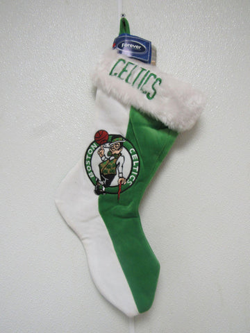 Boston Celtics Embroidered on 18″ White and Green Split Color Christmas Stocking
