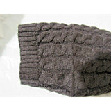 Simon Chang Dark Gray/Brown Knit Rope Pipping Knee High Leg Warmers OSFM 18"