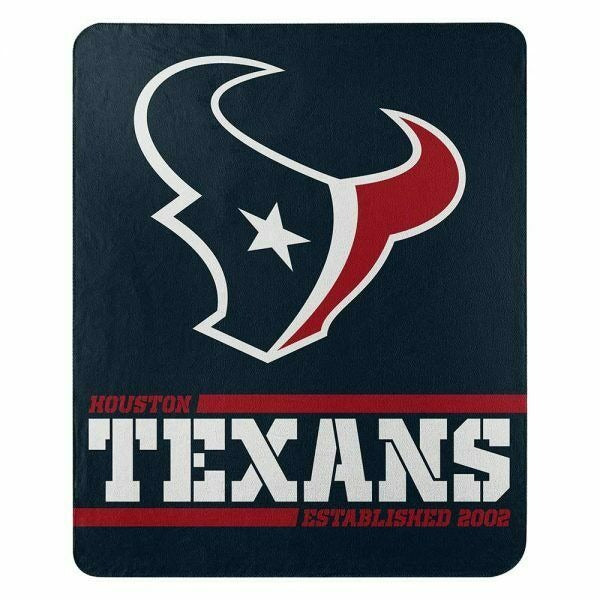 NFL Houston Texans 50" by 60" Rolled Fleece Blanket Split Wide Design