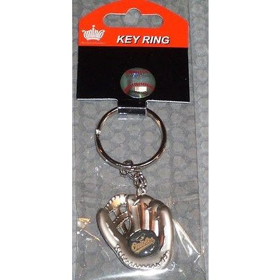 MLB Chrome Glove With Word Logo Palm Key Chain Baltimore Orioles AMINCO
