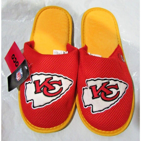 NFL Kansas City Chiefs Mesh Slide Slippers Striped Sole Size M by FOCO