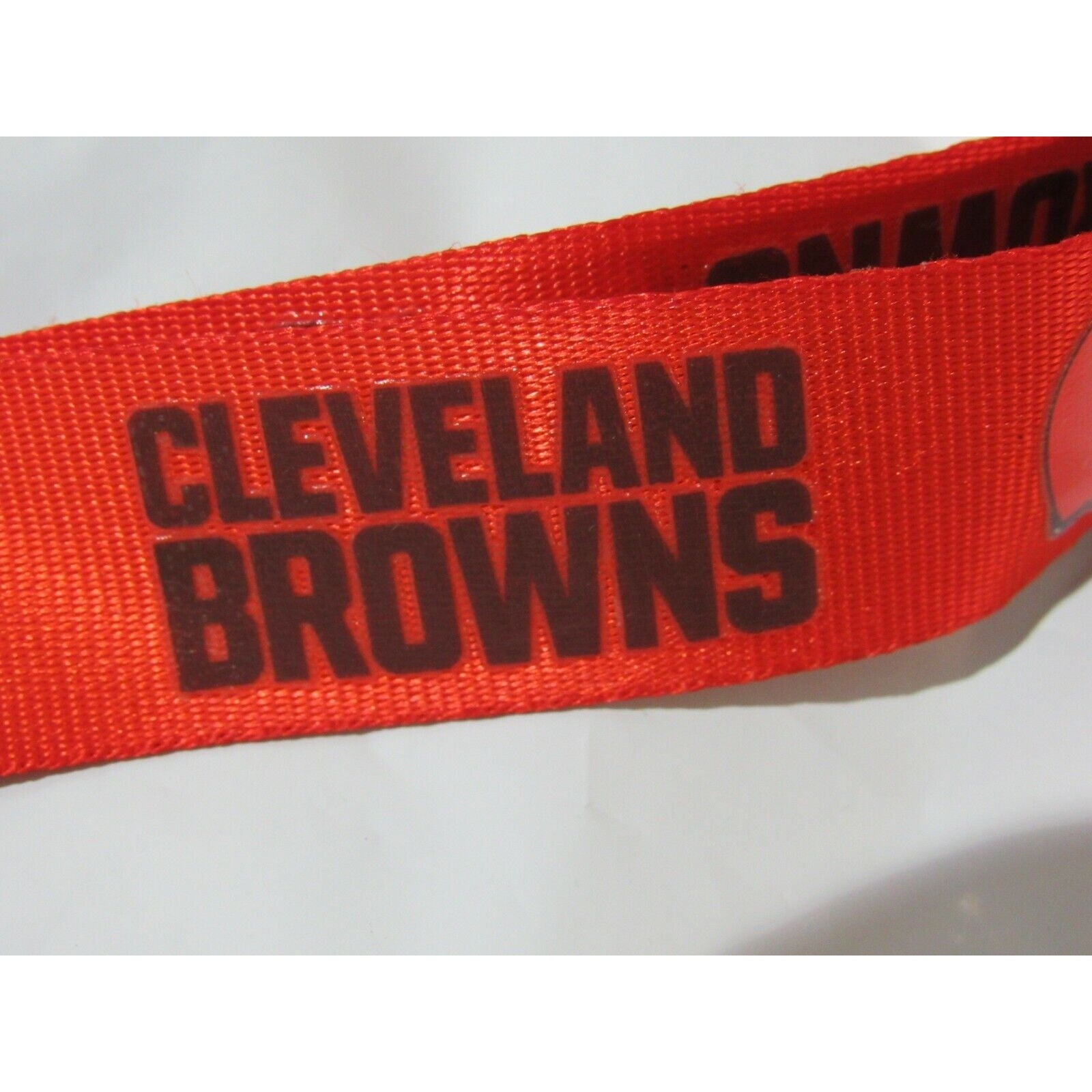 NFL Cleveland Browns Brown Lettering Orange Lanyard Keyring 23"X3/4" Aminco