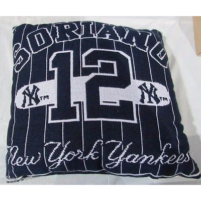 MLB NWT 20x20 JACQUARD PILLOW - NEW YORK YANKEES- ALFONSO SORIANO #12