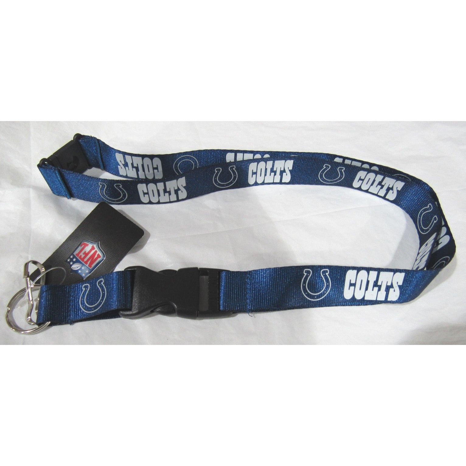 NFL Indianapolis Colts Keychain Blue Lanyard Detachable Keyring 23"X3/4" Aminco