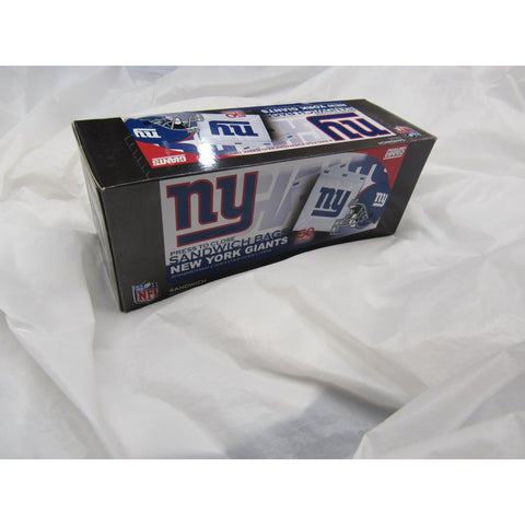 NFL New York Giants 50 Pack Zipped Sandwich Bags 6 1/2" By 5 7/8"