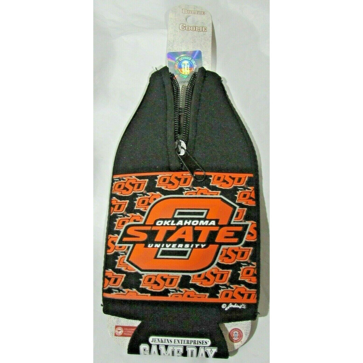 Oklahoma State Cowboys Team Logo on Black Bottle Coolie by Game Day Outfitters