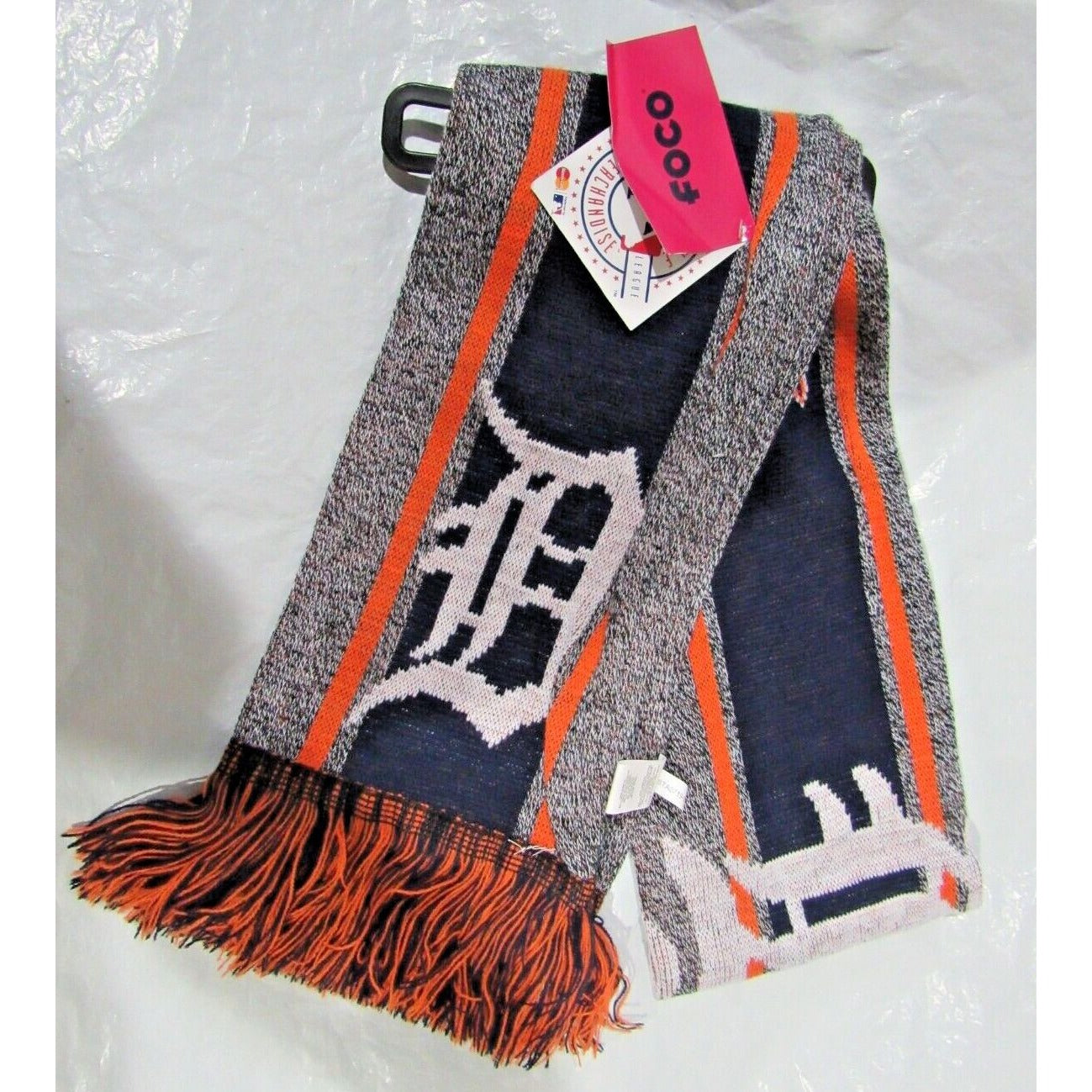 MLB Detroit Tigers 2021 Gray Big Logo Scarf 64" by 7" by FOCO