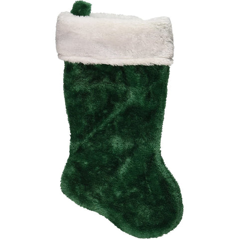 Christmas Stocking Plush Green Plush 15.5" tall by Merry Brite