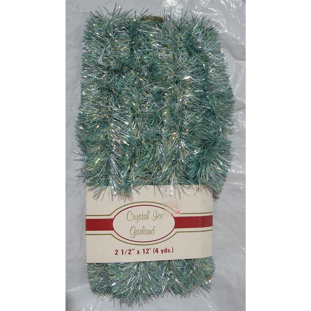 Lite Green Crystal Ice Garland 6 Ply 2.5" wide 12 feet Long