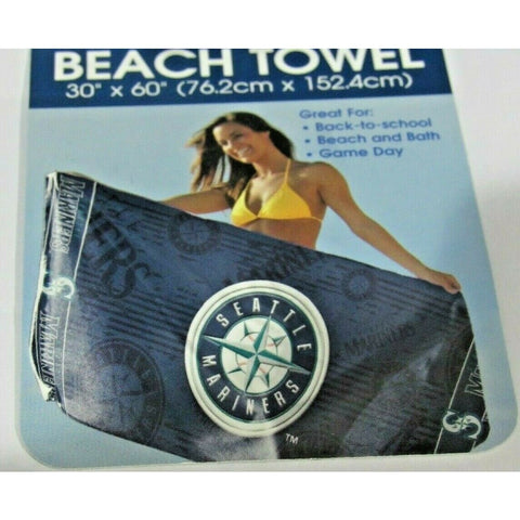 MLB Seattle Mariners Horizontal Logo Beach Towel 30"x60" WinCraft
