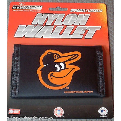 MLB Baltimore Orioles Tri-fold Nylon Wallet with Printed Logo