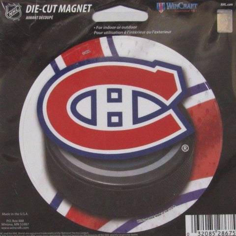NHL Montreal Canadiens Round Puck Style 4 inch Auto Magnet by WinCraft