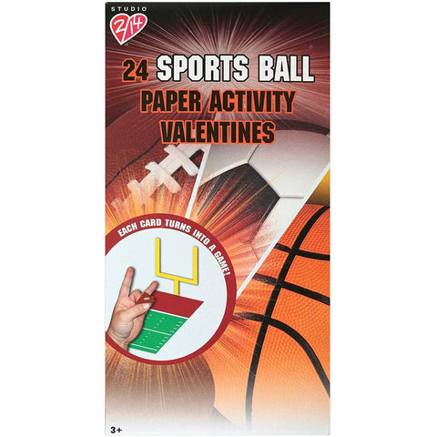Valentines Day Sports Ball Paper Activity 24 Cards 4 Different Balls 2/14 Studio