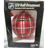 NHL Chicago Blackhawks LED Ball Ornament Glitter Plaid by Team Sports America