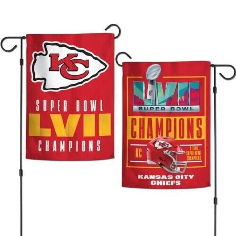 NFL Kansas City Chiefs 2023 Super Bowl LVII Champions Garden Flag 2 sided 13x18