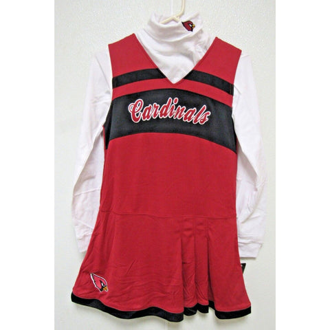 NFL Arizona Cardinals Girls Cheer Jumper Dress with Turtleneck Set Large 10/12
