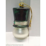 NFL New York Jets Hand Blown Glass Top Hat Snowman Ornament