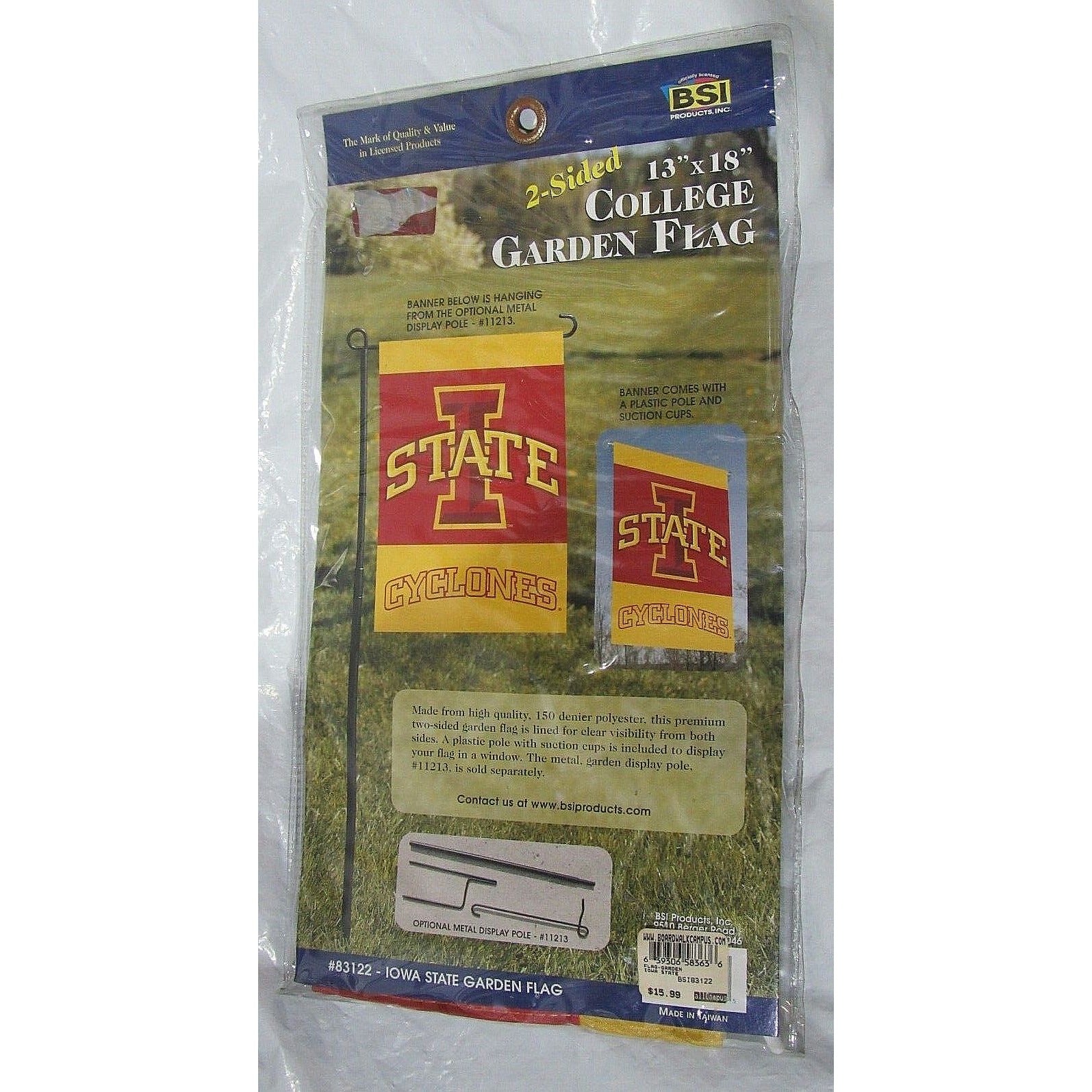 NCAA  Iowa State Cyclones Logo on 2-Sided 13"x18" Garden Flag by BSI