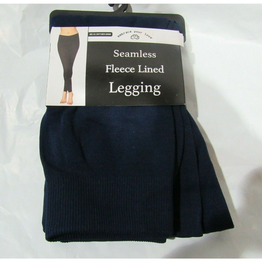 Embrace your Love Fleece Lined Seamless Leggings Navy L/XL