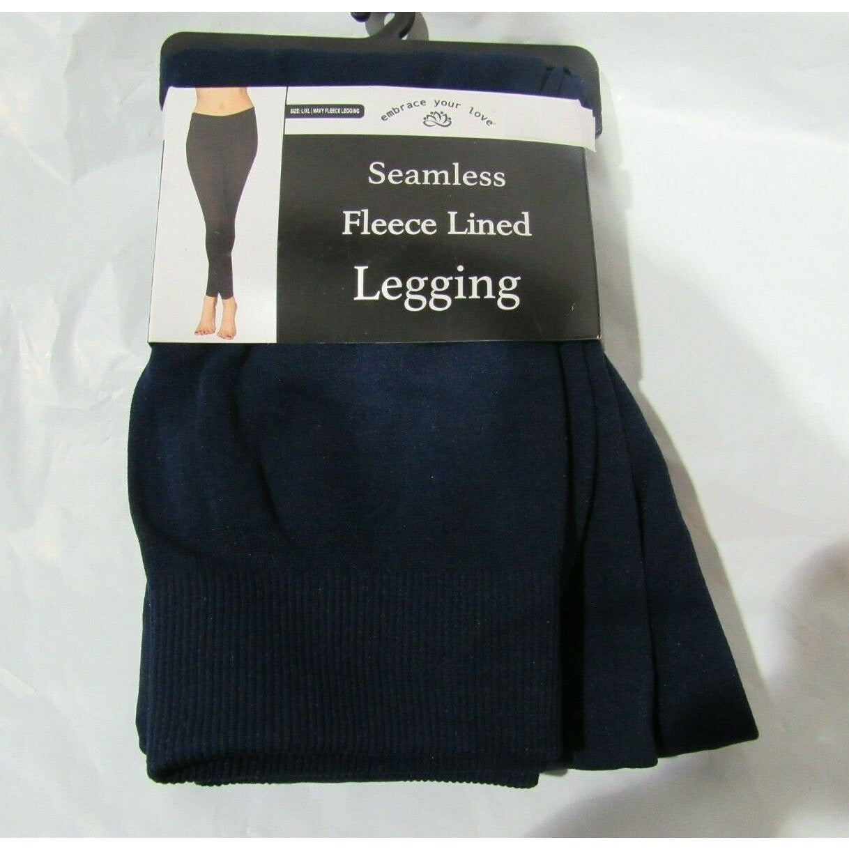 Embrace your Love Fleece Lined Seamless Leggings Navy L/XL
