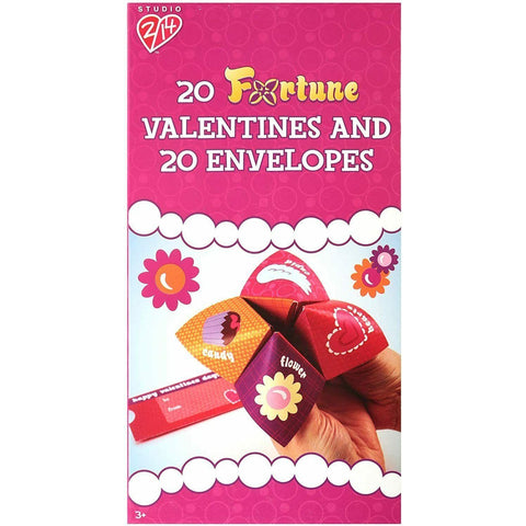 Valentines Day Fortune Teller Chatterbox Paper 20 Cards 20 Envelopes 2/14 Studio