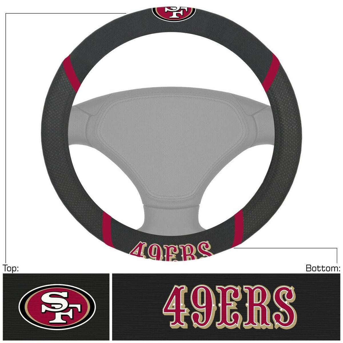 NFL San Francisco 49ers Embroidered Mesh Steering Wheel Cover by FanMats