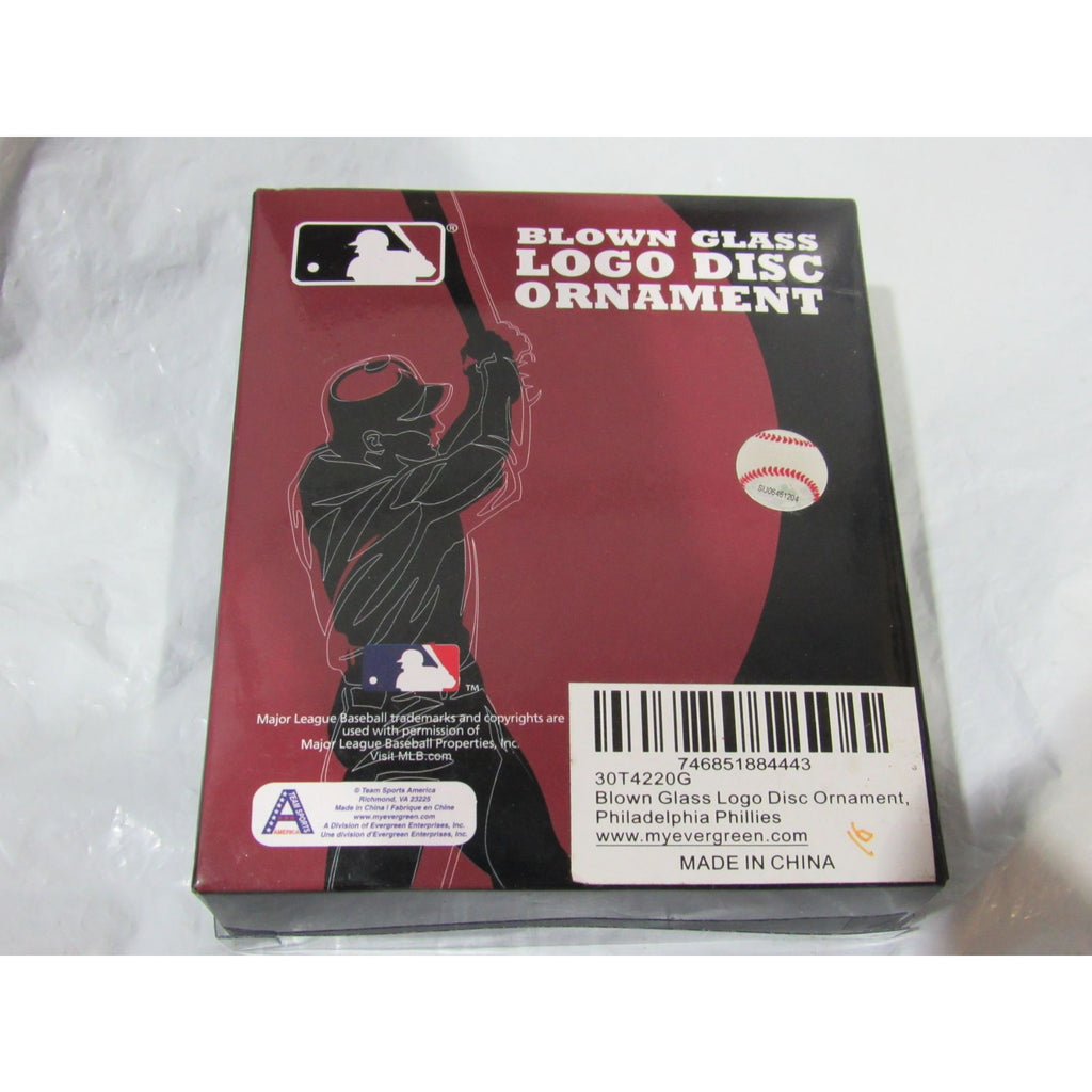 MLB Philadelphia Phillies Glass Ornament 4" Diameter by America Team Sports