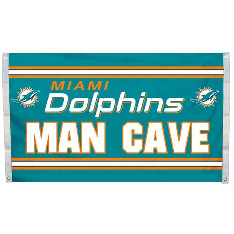 NFL 3' x 5' Team MAN CAVE Flag Miami Dolphins