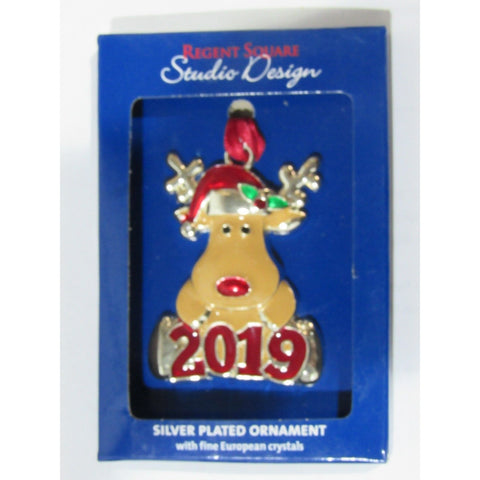 Christmas Ornament 2019 on Mini Reindeer 2" by 1.5" Regent Square Studio Design