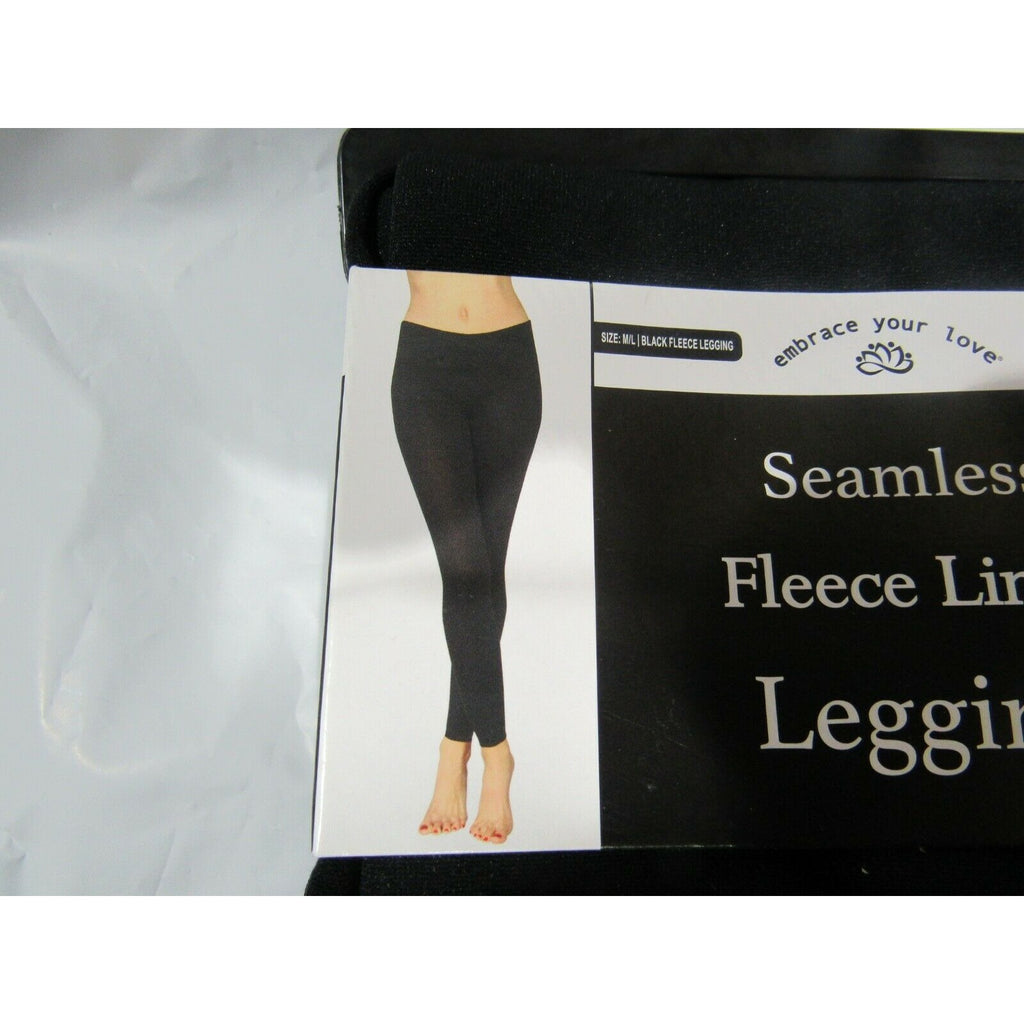 Embrace your Love Fleece Lined Seamless Leggings Black M/L