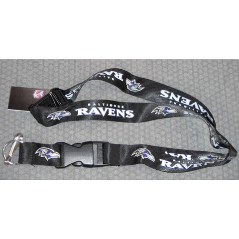NFL Baltimore Ravens Black 23" x 3/4" Lanyard Keychain by Aminco