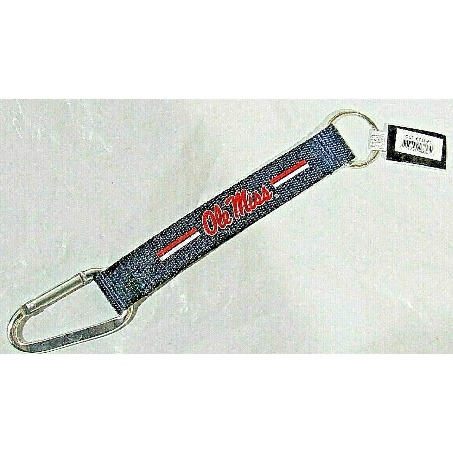 NCAA Ole Miss Rebels Wristlet Carabiner w/Key Ring 8.5" long by Aminco
